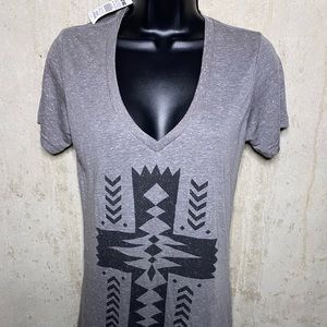 Heather gray Empyre v neck t shirt.